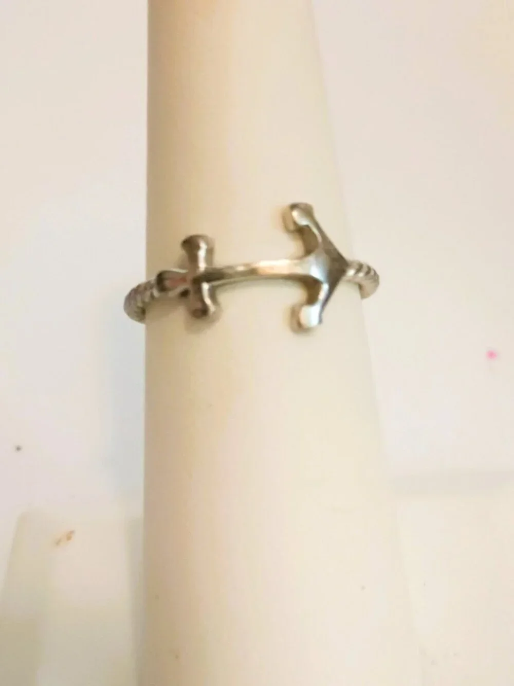 925 Nautical Anchor Rope Band Ring 6.5 Sterling Silver Jewelry